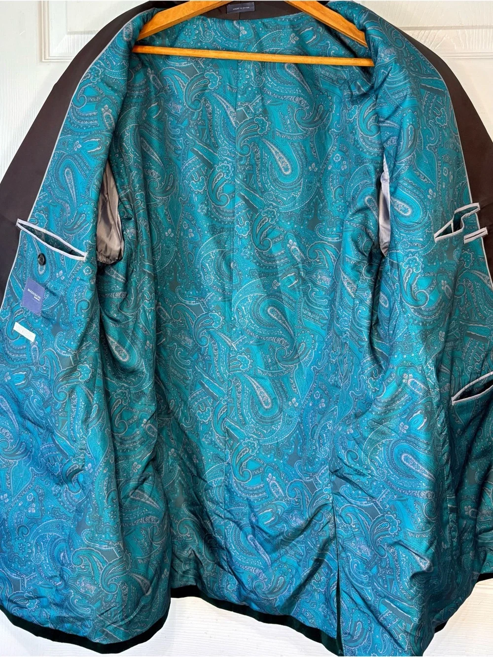 MADISON Emerald Green Luxe Velvet Slim Fit Tuxedo Blazer Smoking Jacket 46L